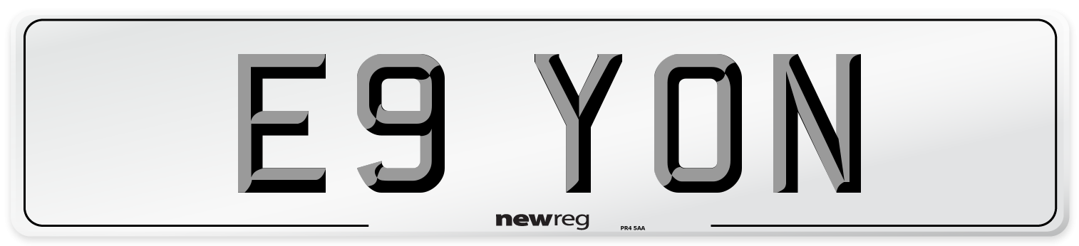 E9 YON Number Plate from New Reg